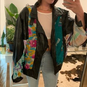vintage leather patchwork jacket